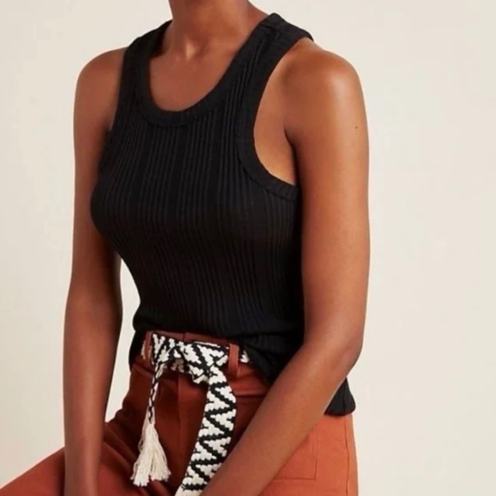 Anthropologie Robin Ribbed Tank in Black